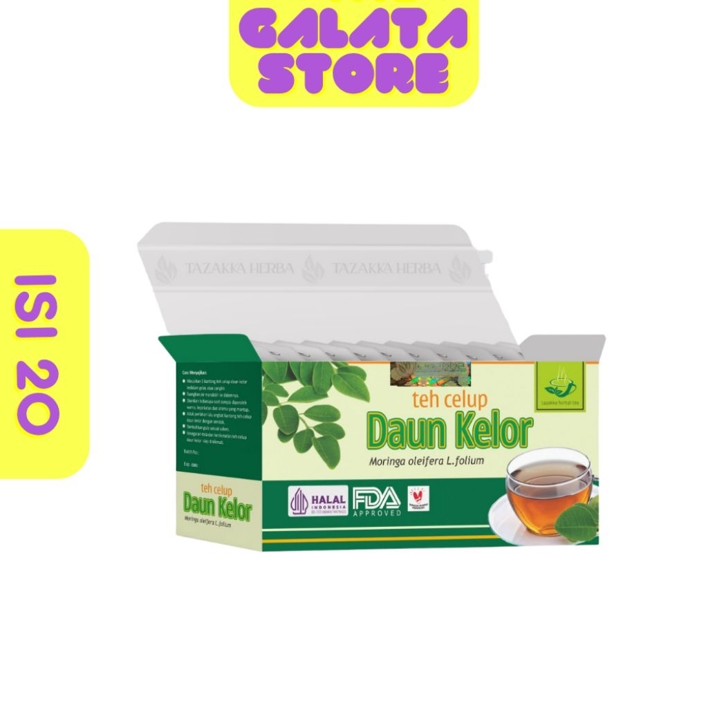 

Teh Daun Kelor Tazakka 20 kantung BPOMMembantu menurunkan kadar gula darah Membantu meredakan peradangan Menurunkan kolesterol Baik untuk jantung Mencegah anemia