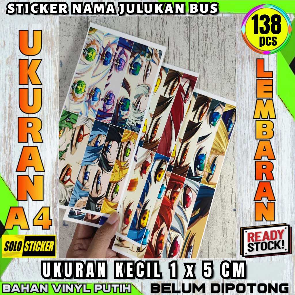 

Sticker Mata Anime Isi 30 pcs Lembaran A4 Belum Dipotong Anti Air