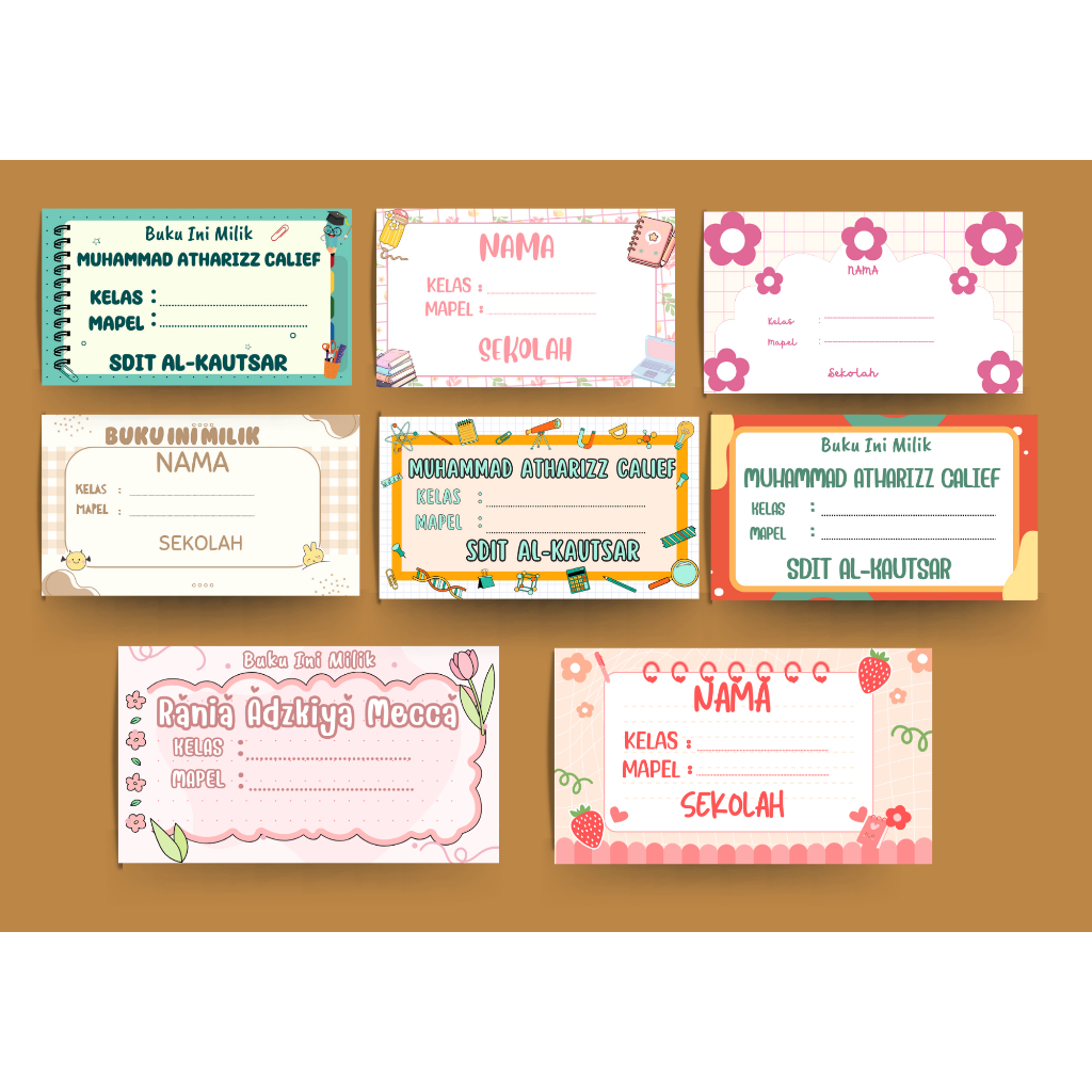 

Stiker Label mata pelajaran anak