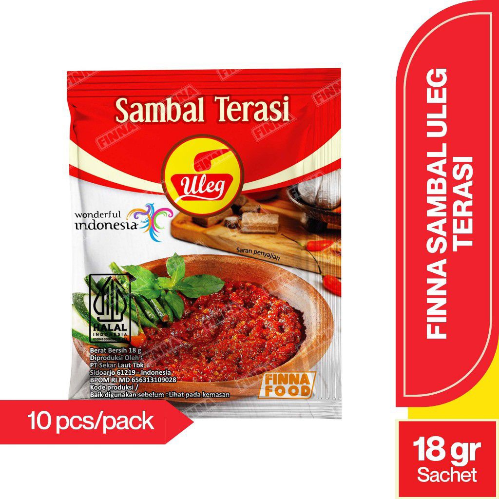 

Sambel Uleg Finna Terasi 18gr x 10 – Pedas Nikmat, Praktis untuk Makan Harian