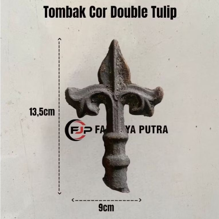Ornamen Tombak Cor Besi Double Tulip | Aksesories Pagar Besi Tombak Cor Besi