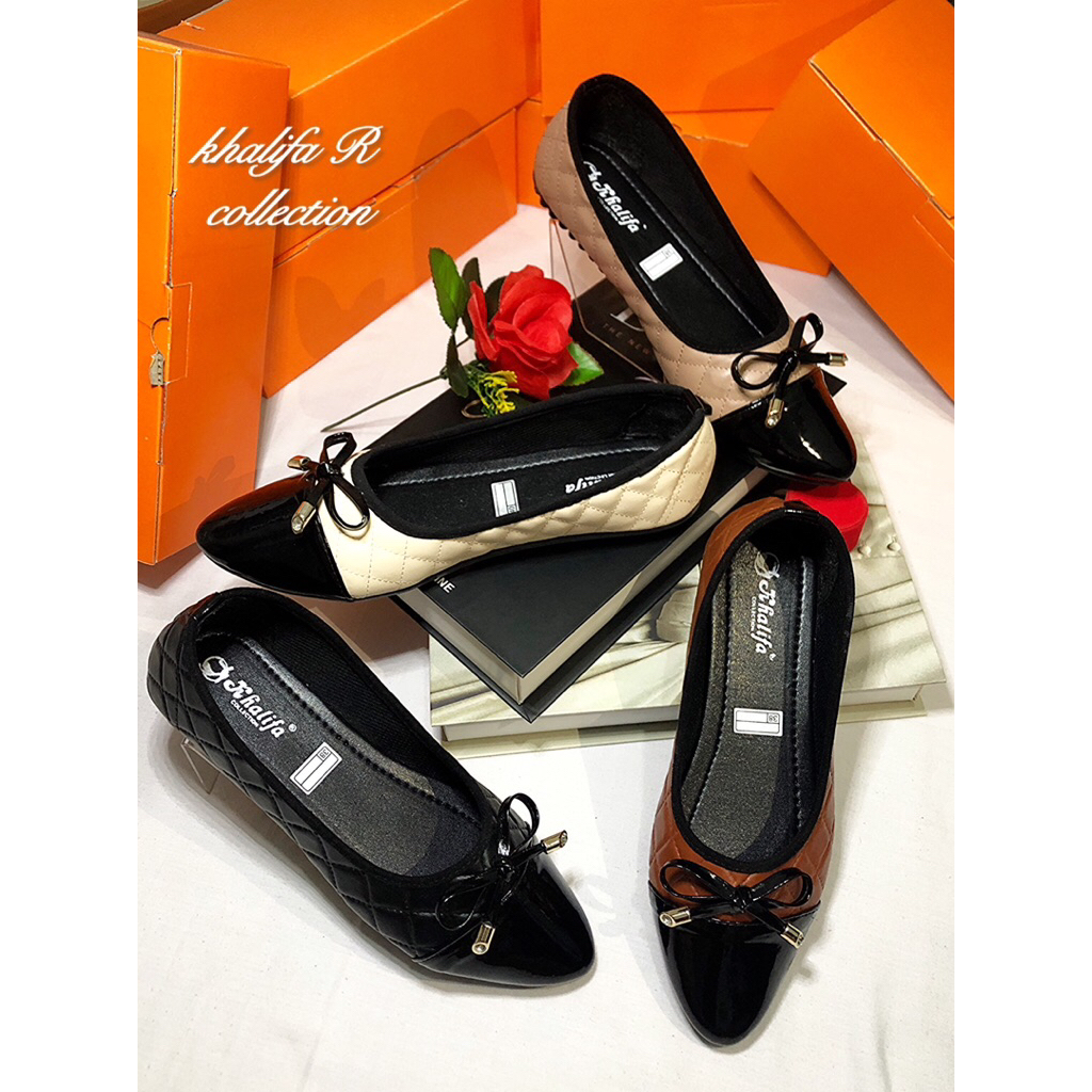 khalifa R 01 flat shoes sepatu ballet balerina wanita viral cantik premium kekinian terbaru original