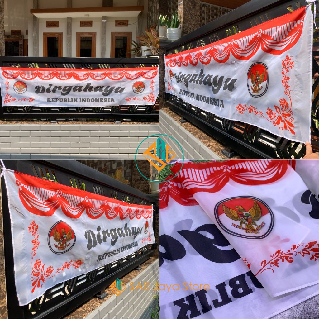 SAE-DEKORASI AGUSTUSAN BENDERA LESPANG MERAH PUTIH DIRGAHAYU / LESPANG DEKORASI BACKGROUND AGUSTUSAN