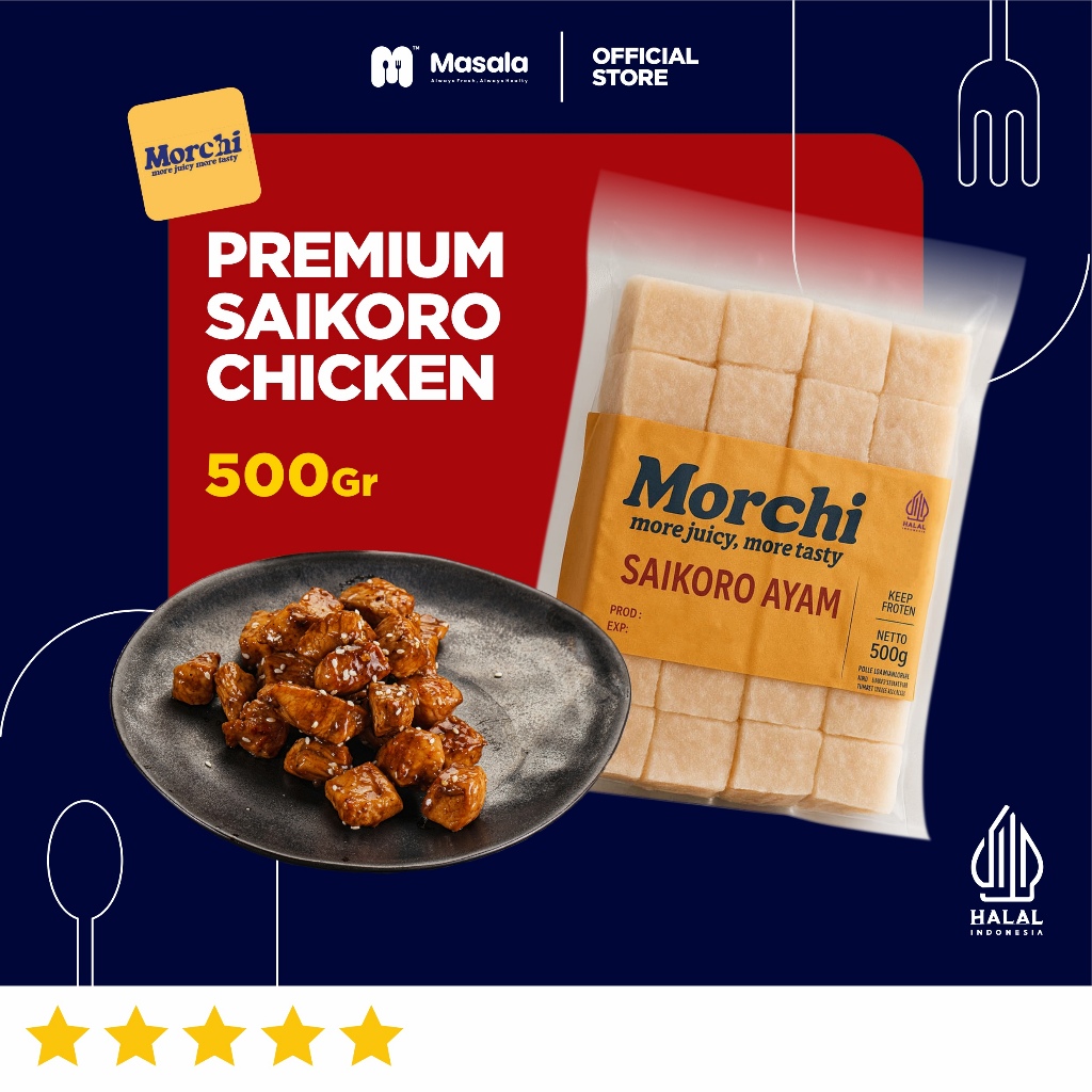 

Saikoro Chicken Morchi 500gr | Daging Ayam Dadu Siap Masak - Empuk, Gurih, Halal & Enak