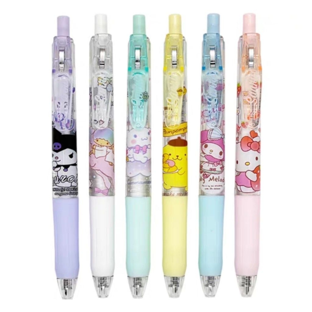 

Bolpen pen pena gel cetek Kuromi My Melody Hello Kitty Pompompurin Twin Stars Cinnamoroll