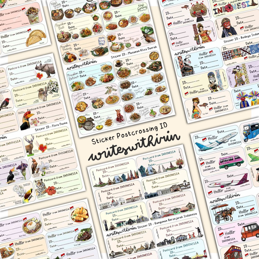 

(writeswithirin) Postcrossing ID Hello From Indonesia Sticker Chromo Die Cut