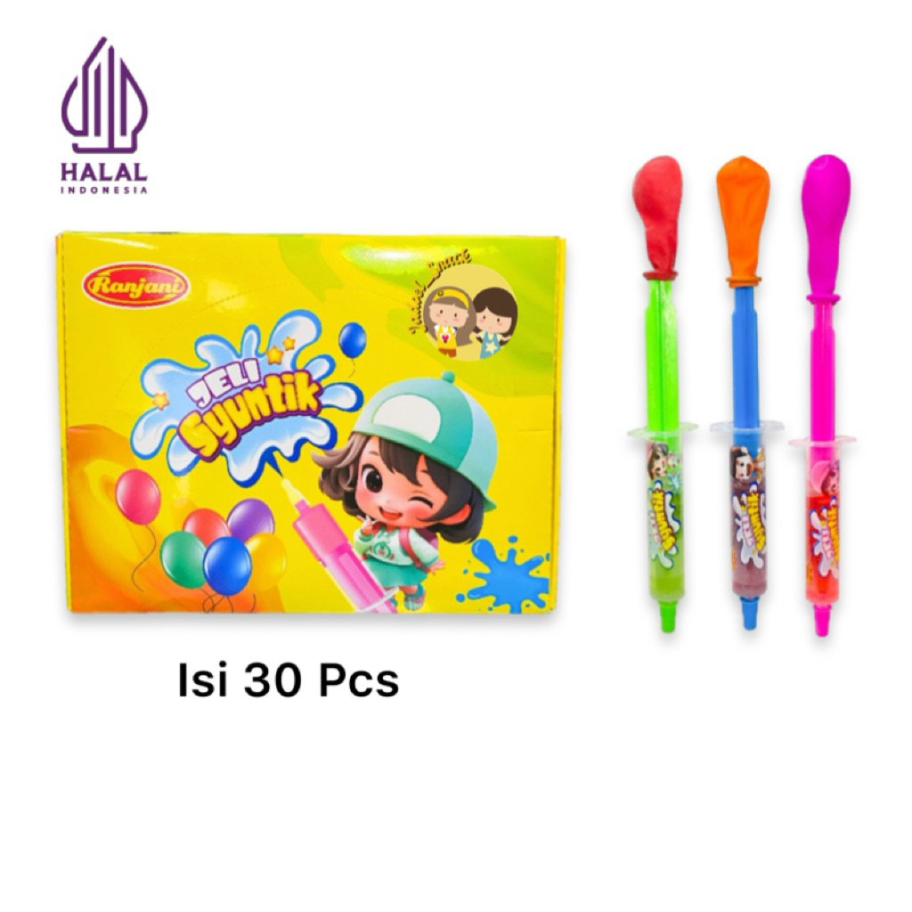 

GROSIR - Permen Jeli Suntik Rasa Buah 30x6gr – Permen Anak Unik & Lucu - Rasa Buah Manis Segar