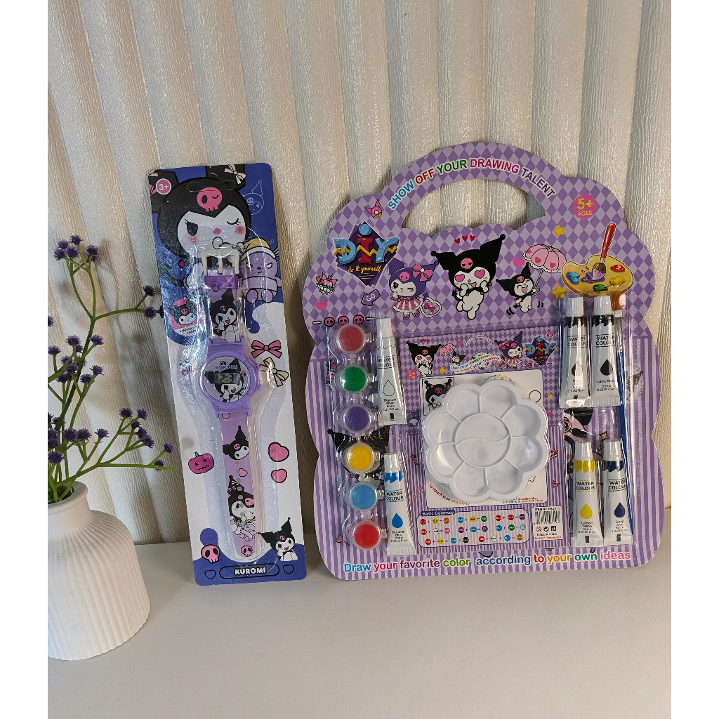 

CAT LUKIS MEWARNAI SANRIO - Jam Tangan Sanrio (Cinnamoroll Melody Pomppurin Pochacho Hello Kitty - DIY Wood Character Painting Kit Mewarnai Melukis Karakter Mainan Edukatif Anak Hampers Souvenir SANRIO Kuromi