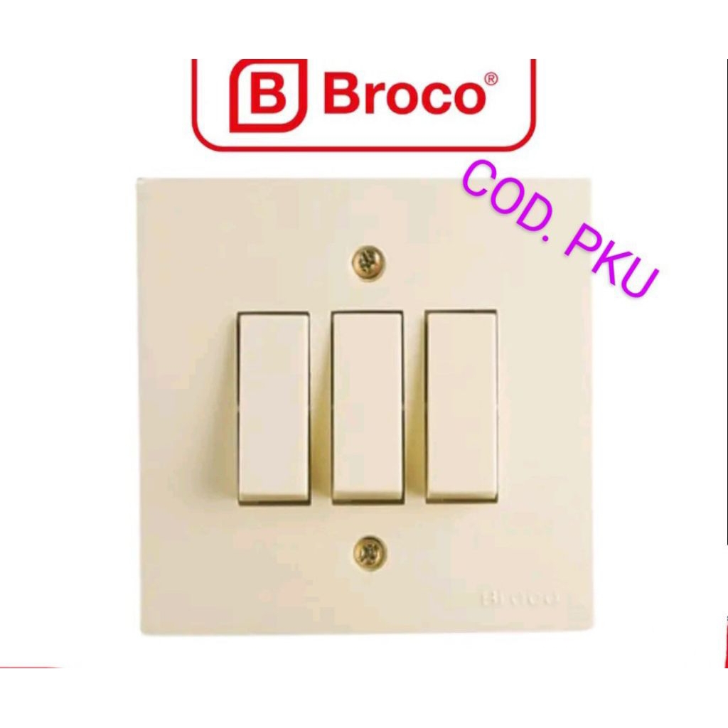 Saklar triple broco/Saklar lampu broco 3petik