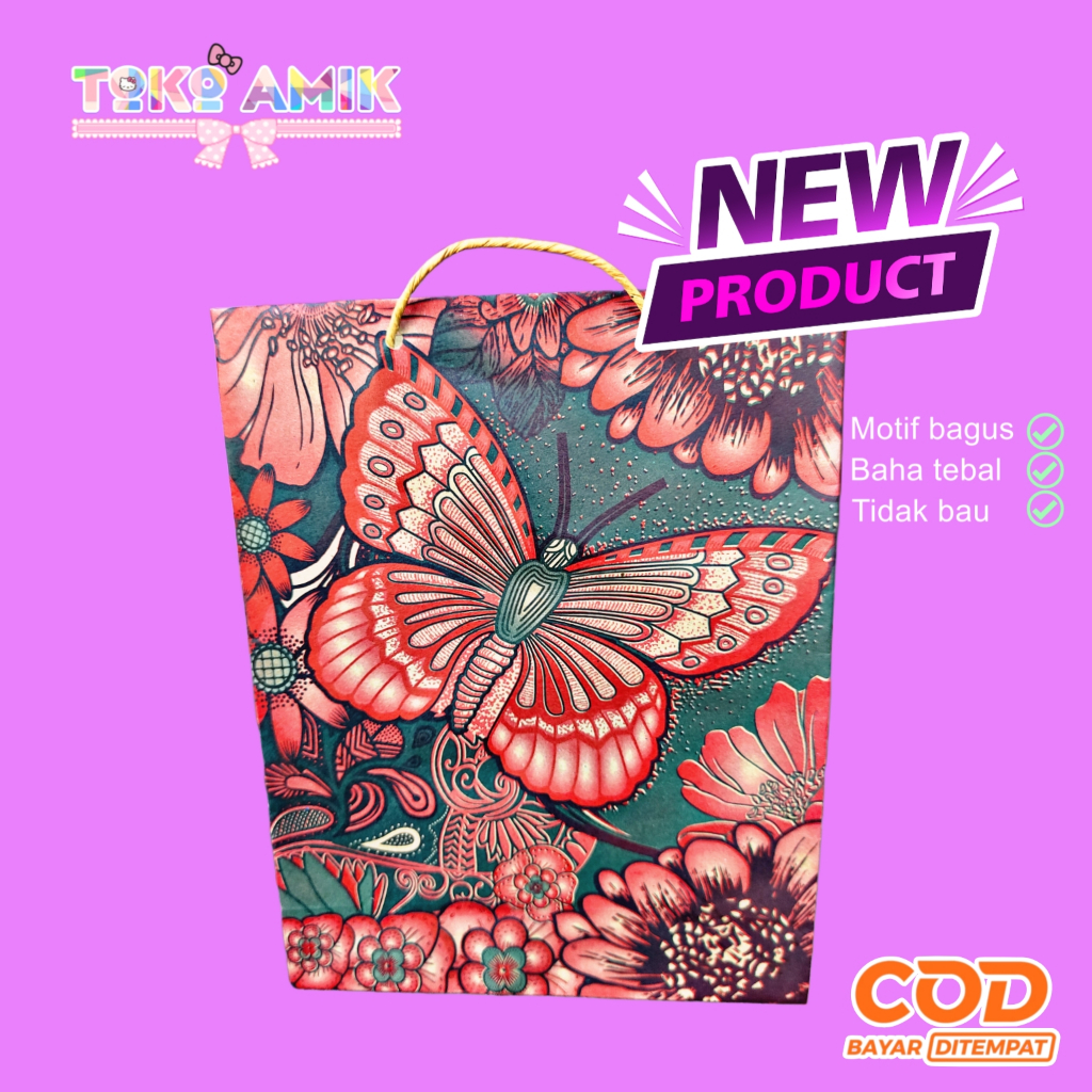 

50pcs PaperBag Batik/Tas snack&souvenir uk 9x20x25