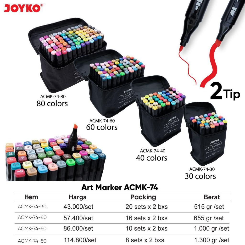 

Art Marker Joyko 30/40/60/80 Warna