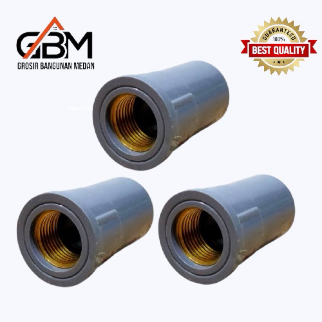 Socket pvc pipa drat kuningan asli / Sambungan pipa air paralon 1/2 inch