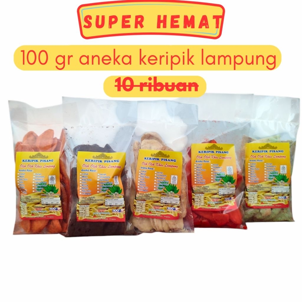 

keripik pisang varian rasa coklat greentea keju susu keju asin balado ukuran 100gr