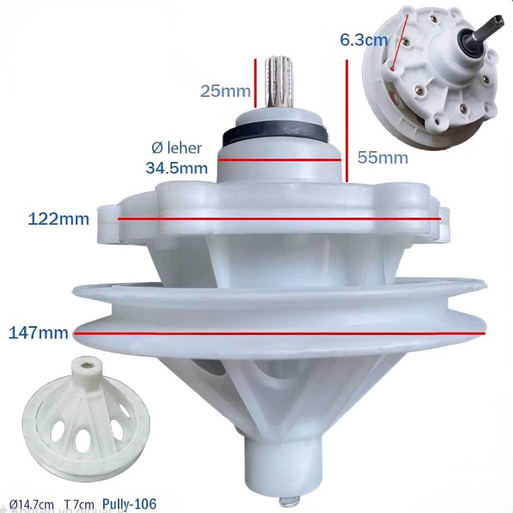 gearbox mesin cuci panasonic 2 tabung 7 8 9 10 11 12 13 14 15 16kg as kotak gigi gear box gir bok