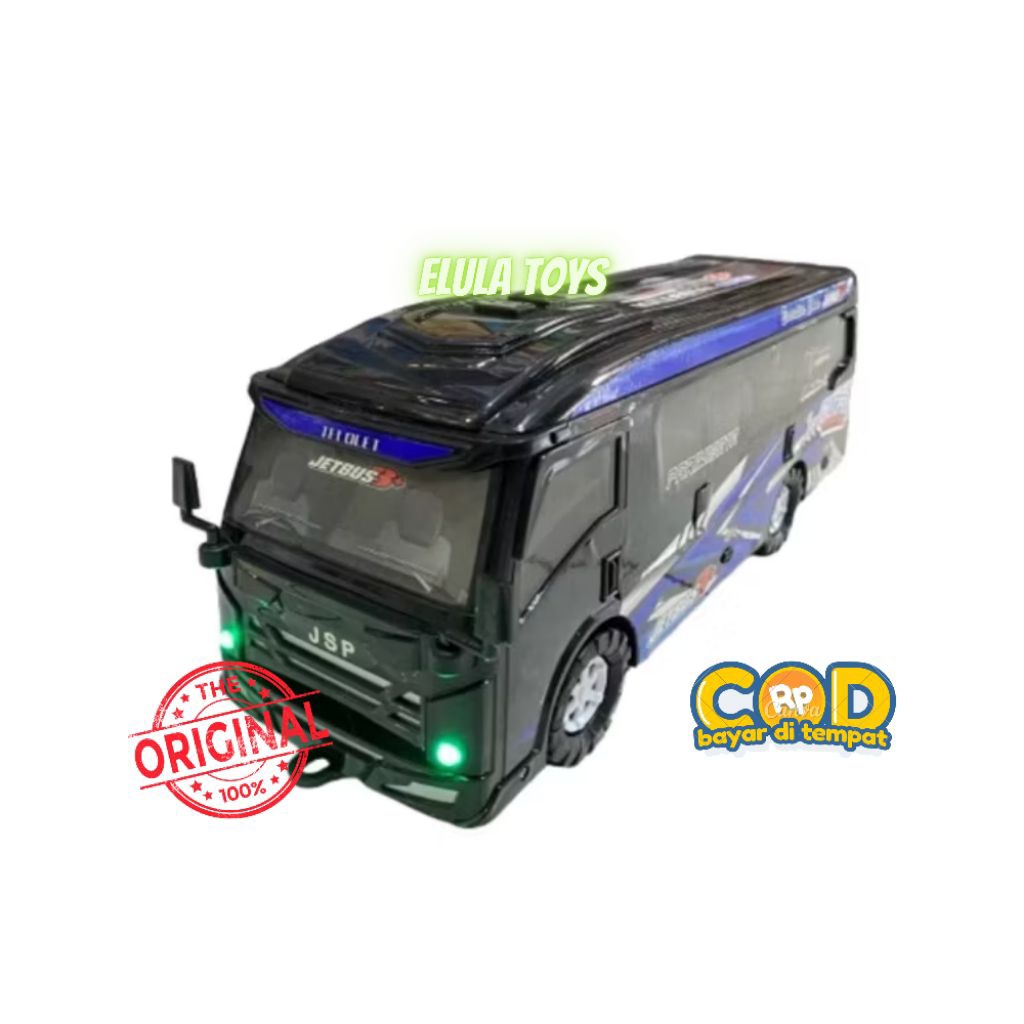 [Whispers] Mainan Anak Mobil Bus Basuri Elf Travel Musik dan Lampu Mainan Anak Laki Laki Mobil