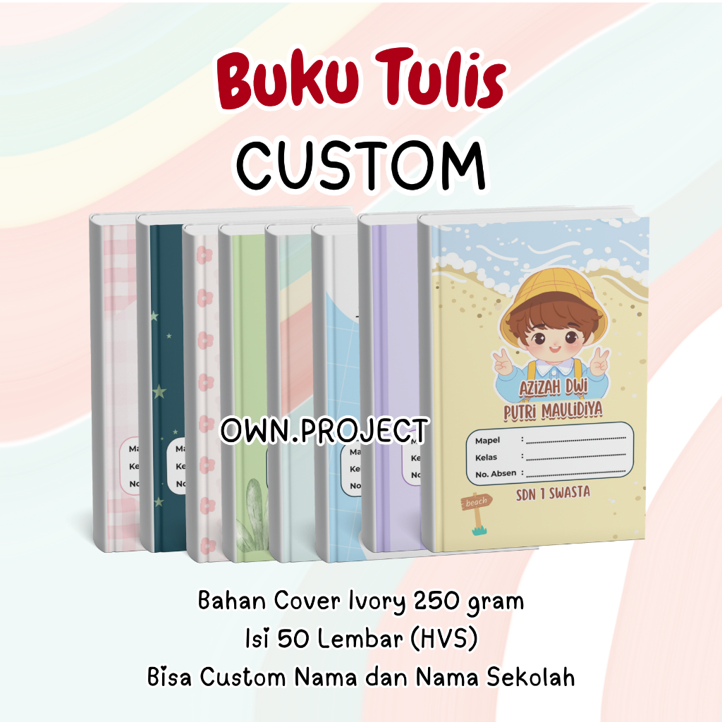 

BUKU TULIS CUSTOM NAMA DAN SEKOLAH UKURAN A5