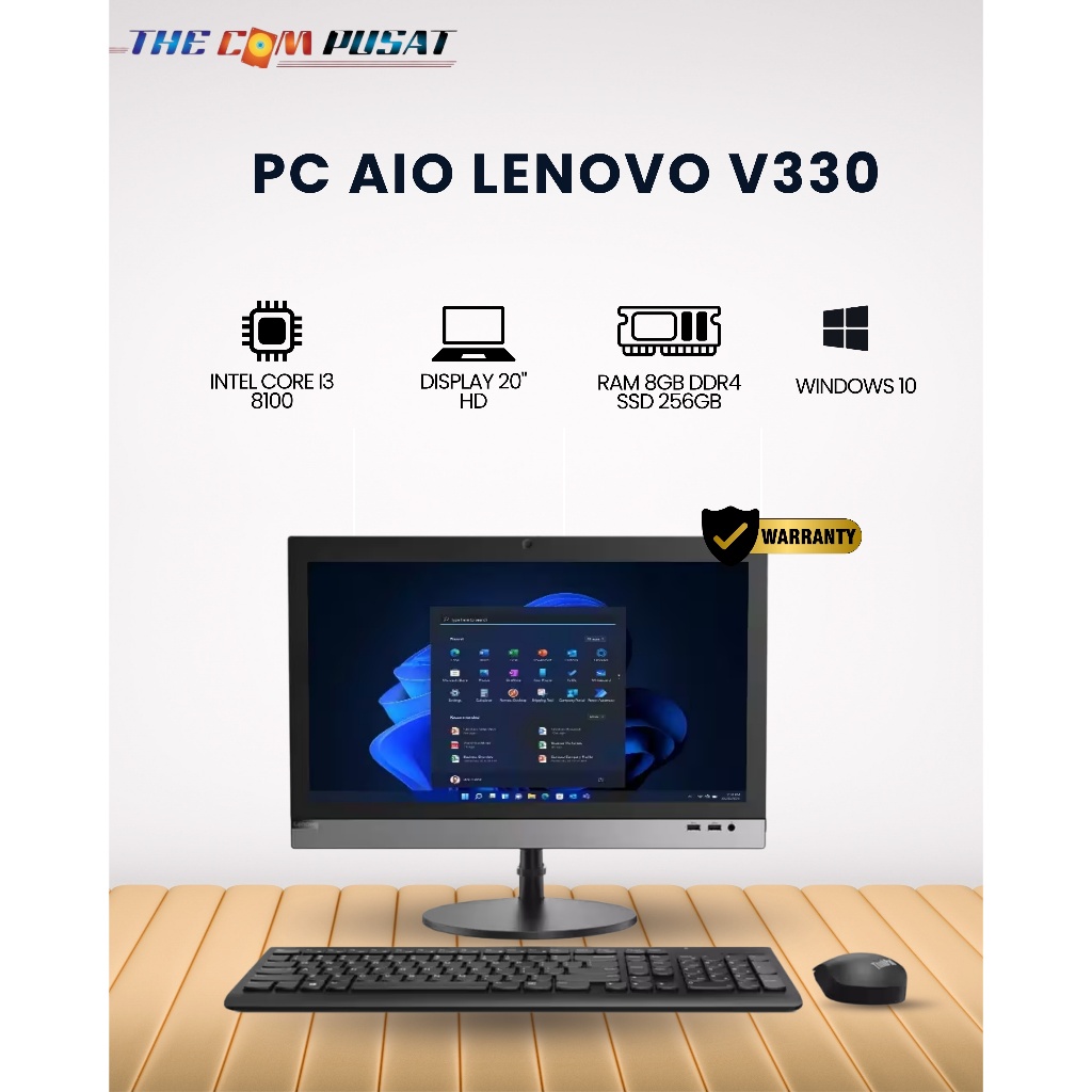Lenovo AIO V330-20ICB Intel Core I3-8100 Ram 8GB SSD 256GB BERGARANSI
