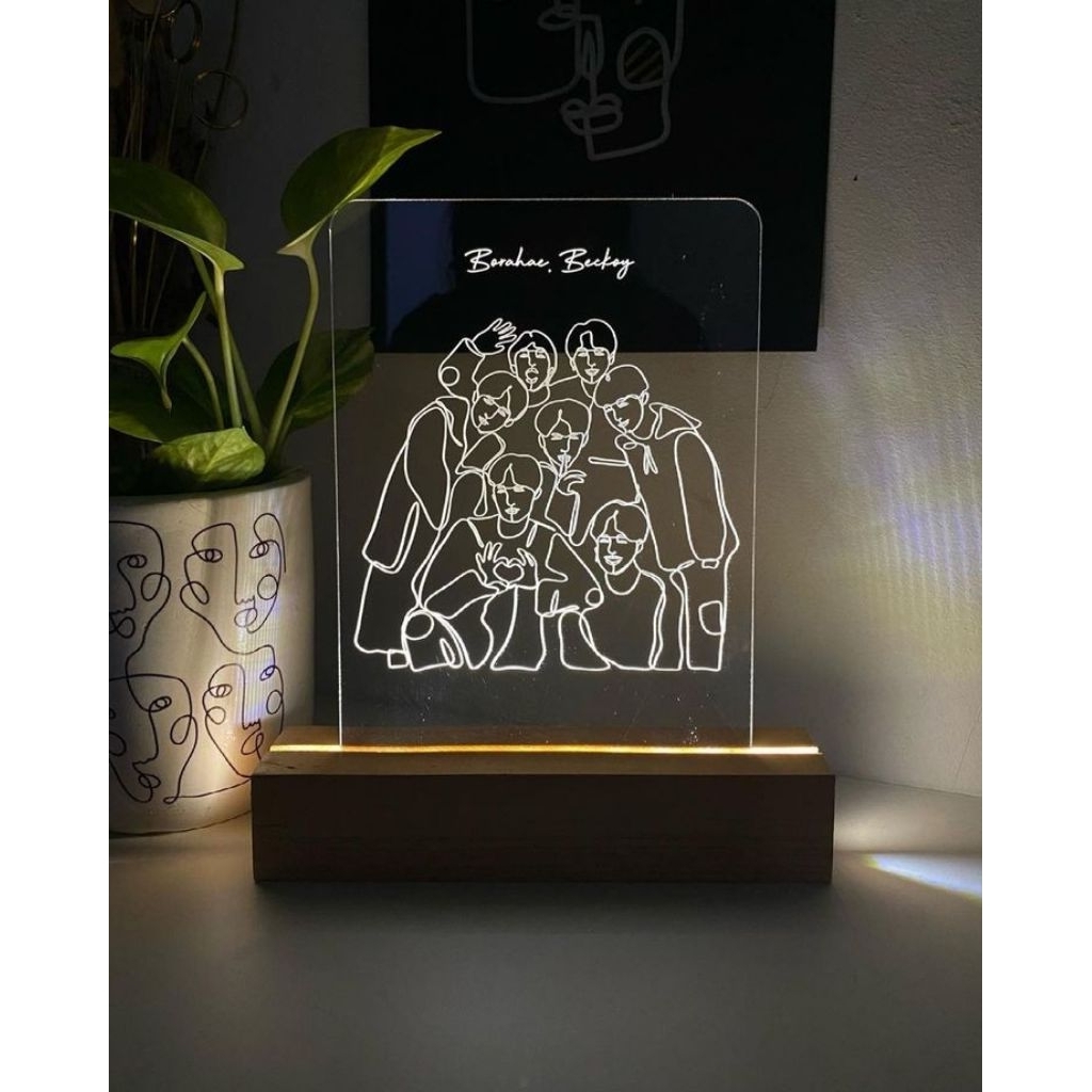 Acrylic Custom Desain hiasan lampu acrylic esthetic