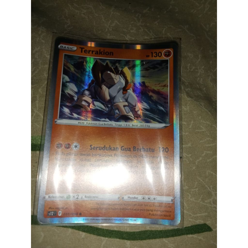 Kartu pokemon Terrakion Rare Ori Bahasa Indonesia