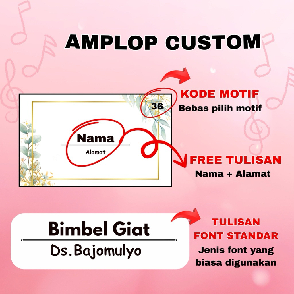 

Amplop Custom Kondangan Aesthetic