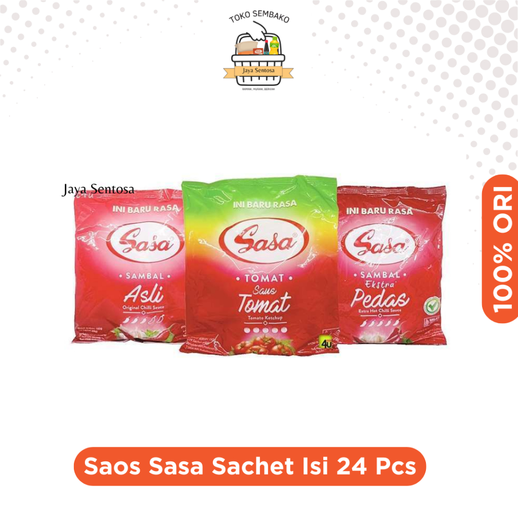 

Saos Sasa Sachet Isi 24 Pcs/Pack (Saus Sasa Extra Pedas, Sambal, Tomat)