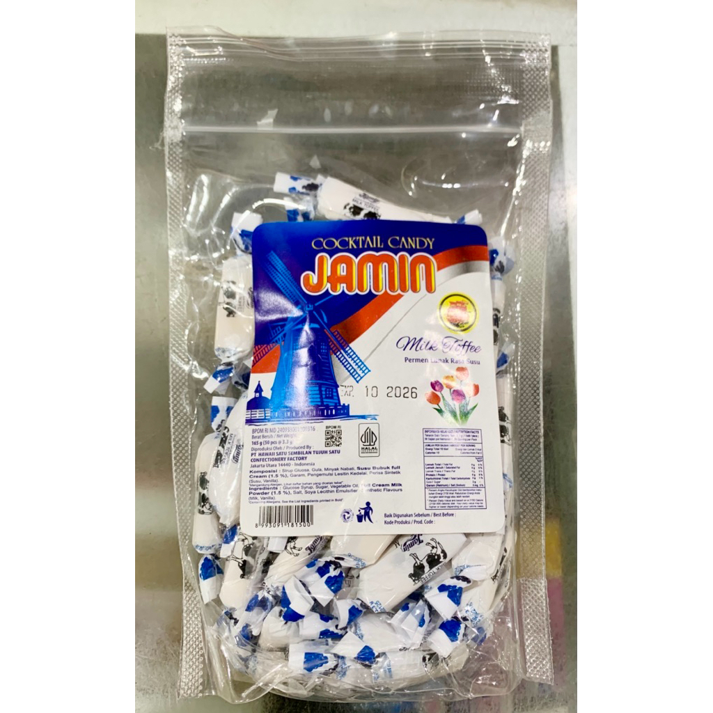 

Jamin Susu 165gr isi 50pcs / Permen Susu (1 bungkus)