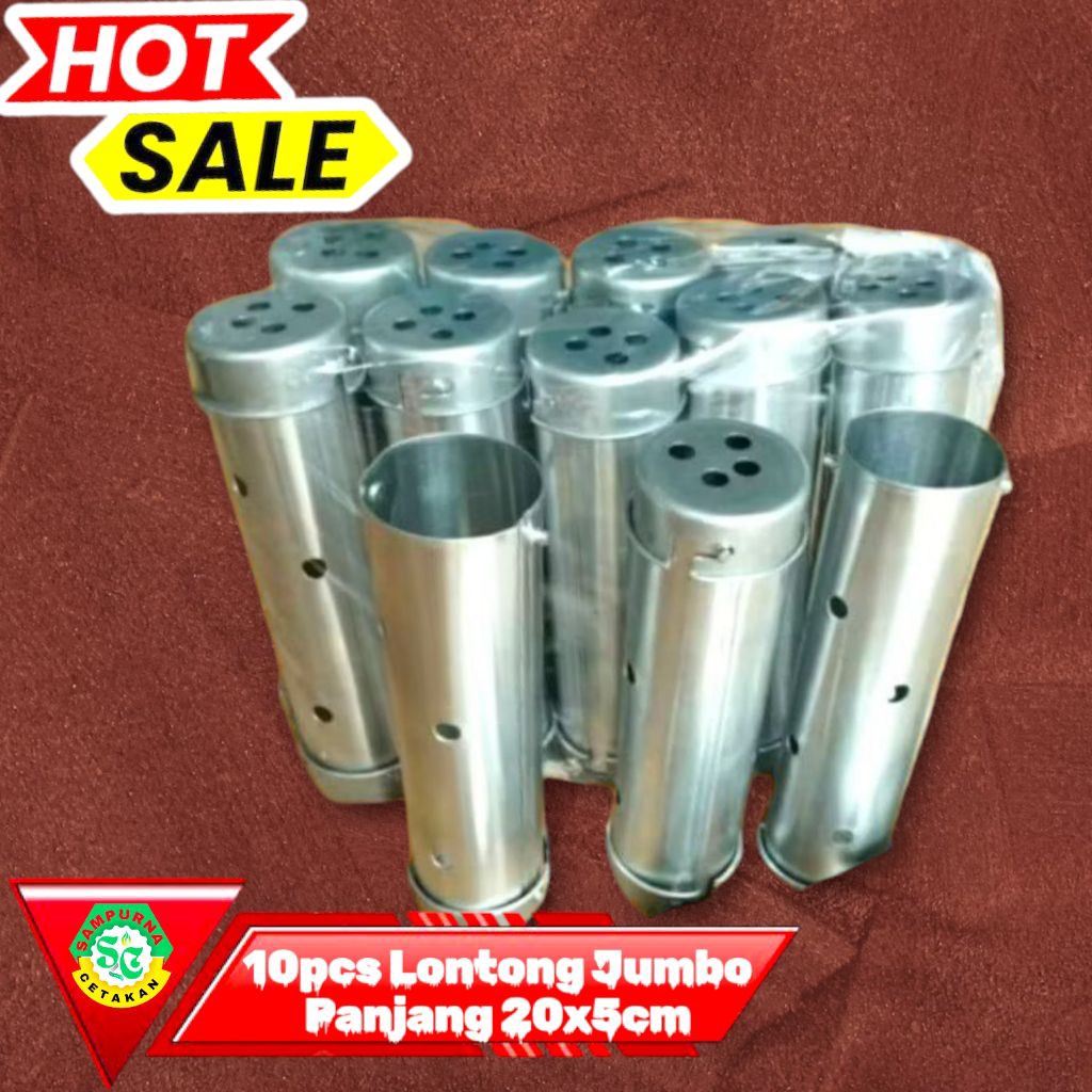 10pcs Lontong Alumunium  JUMBO Panjang 20cm Bahan Aluminium/Cetakan Lontong Murah