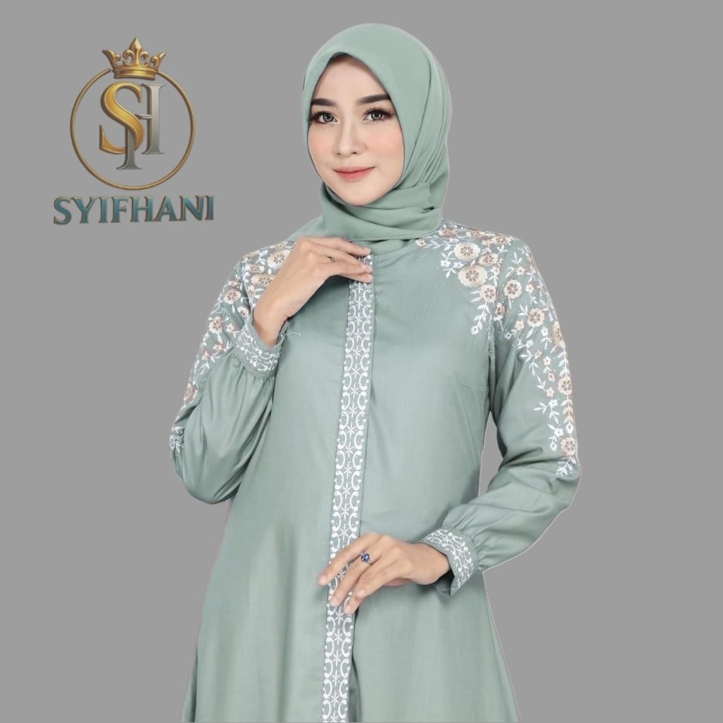 Syifhani - Gamis Model Terbaru Madina Renata Bordiran Komputer Bahan Katun Toyobo