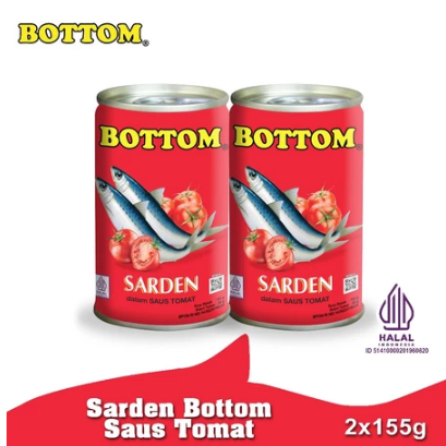 

Paket 2 pcs Bottom Sarden mini saus tomat Makanan Ikan Kaleng 155 g