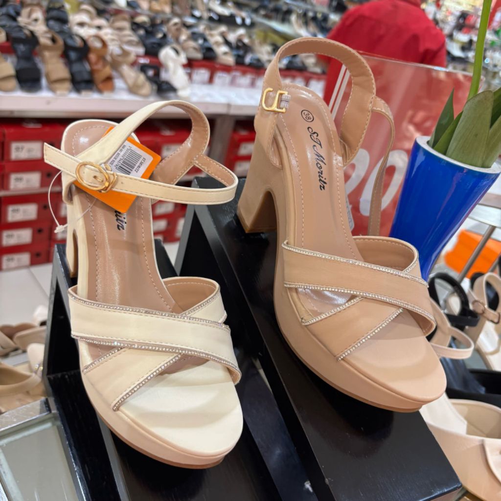 ST MORITZ ‼️ sepatu sandal wanita pesta hak 10cm comfort