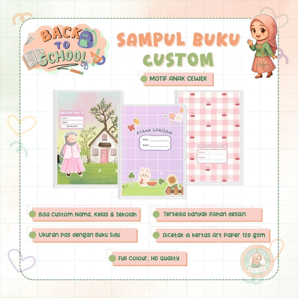 

SAMPUL BUKU CUSTOM/SAMPUL BUKU ANAK CEWEK CUSTOM DESIGN
