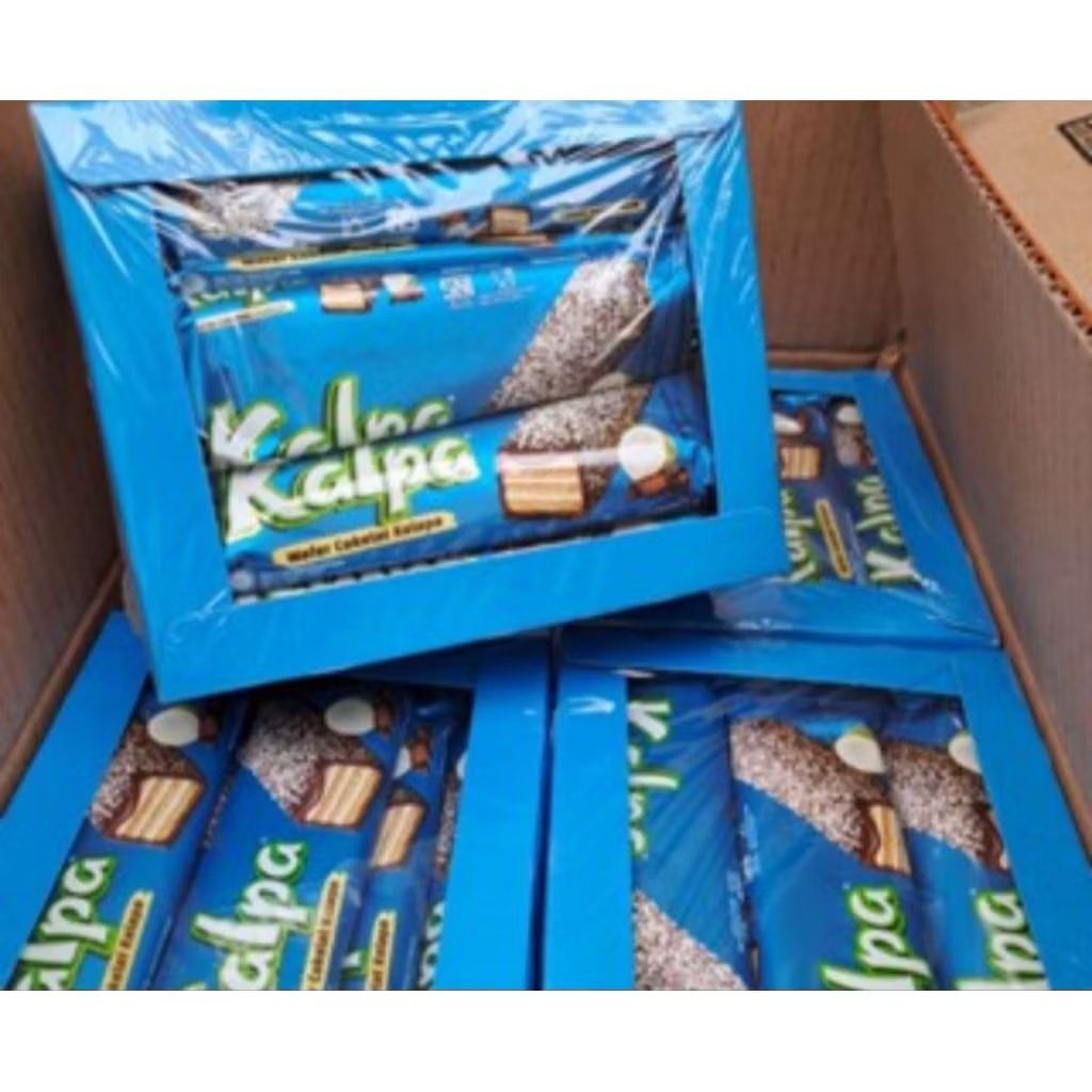 

Kalpa Wafer Coklat Kelapa -1 box isi 12 pcs @22 gr/Kalpa Wafer Coklat Kelapa 22gr 1 Box 12 PcsMayora