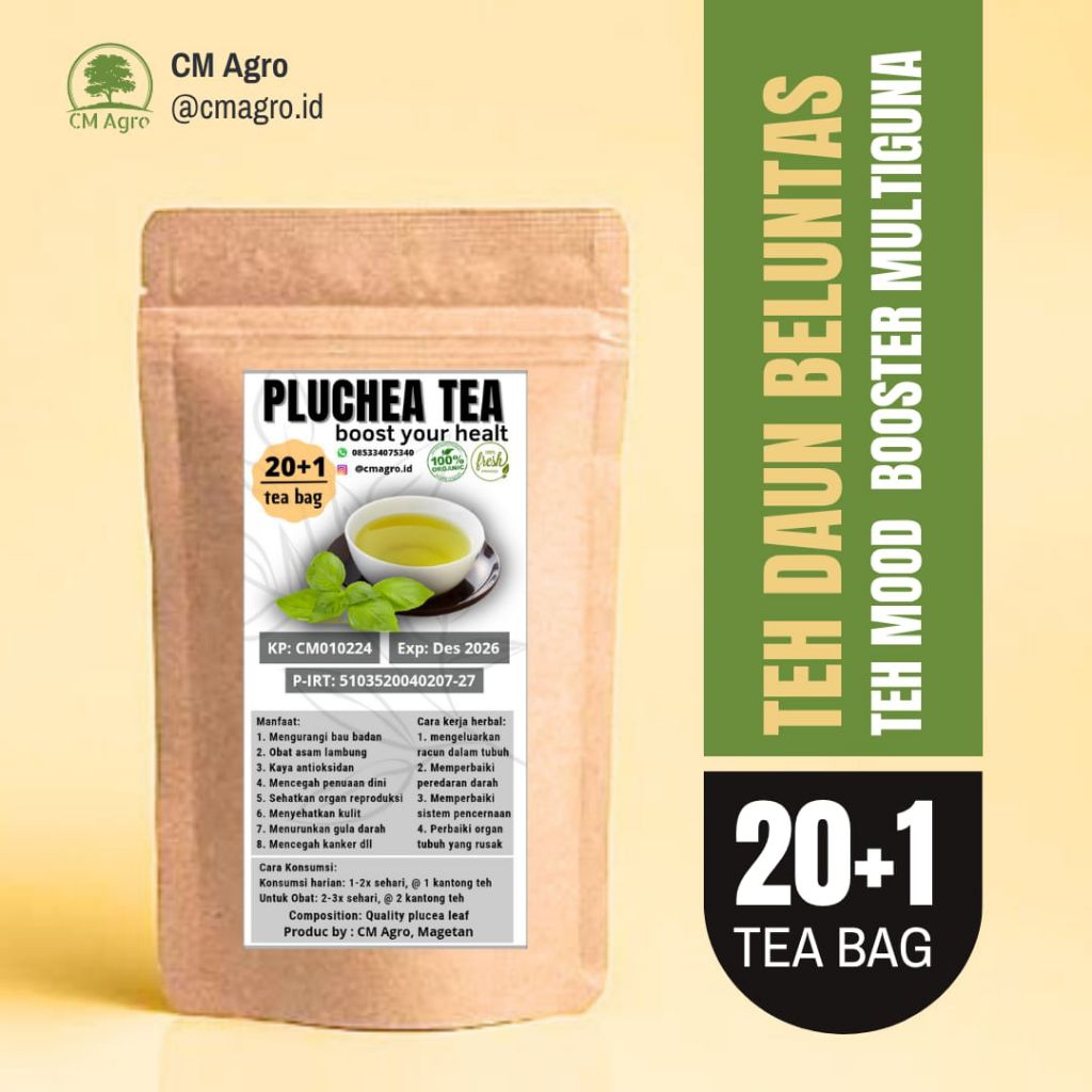 

Teh Herbal Daun Beluntas Organik, Obat Herbal Kaya Manfaat. Isi 20+1 kantong