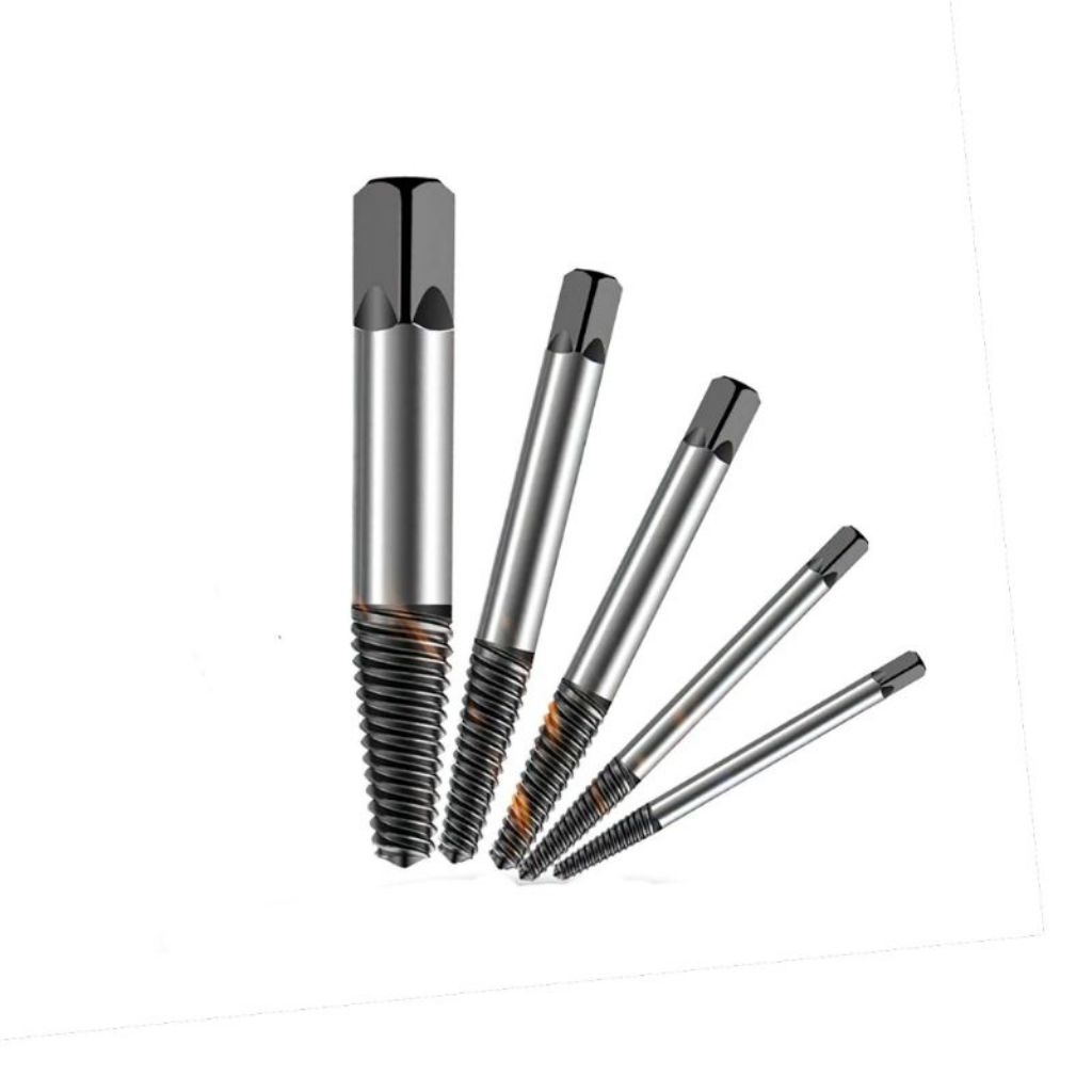 Screw Extractor Set 5PCS. Tab balik. Pembuka Baut Patah Rusak