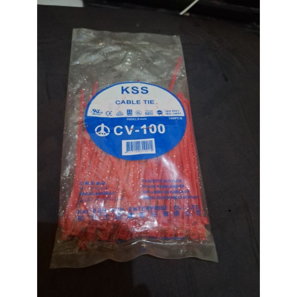 

kabel ties KSS 10cm cv-100 warna merah / kabel tis KSS warna hijau / kabel tie KSS warna orange