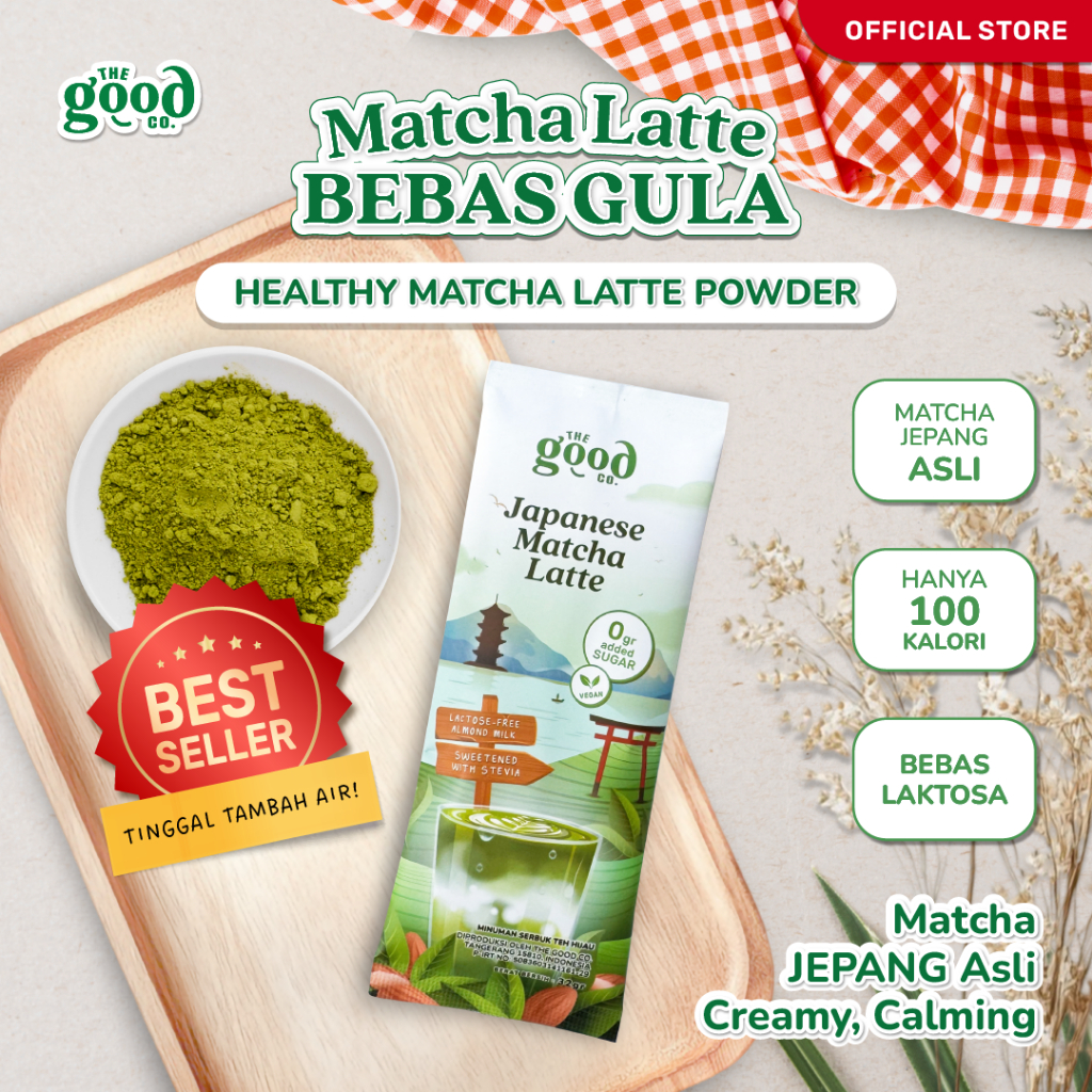 

The Good Co. – Bubuk Minuman Matcha Vegan – Matcha Premium Impor Jepang, 100 Kal, TANPA GULA – Japanese Matcha Latte – 32g