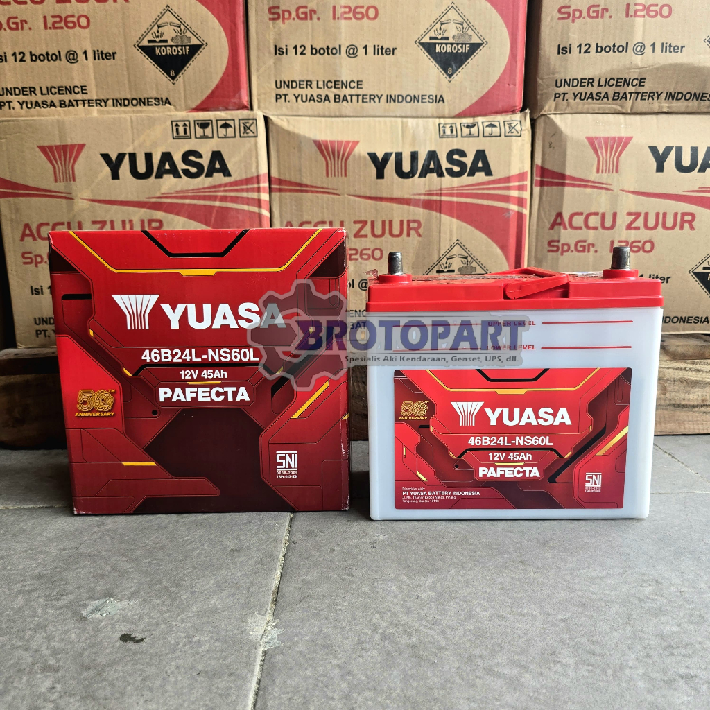 Aki Mobil Nissan Grand Livina Evalia March YUASA NS60L Aki Basah 45Ah ORIGINAL