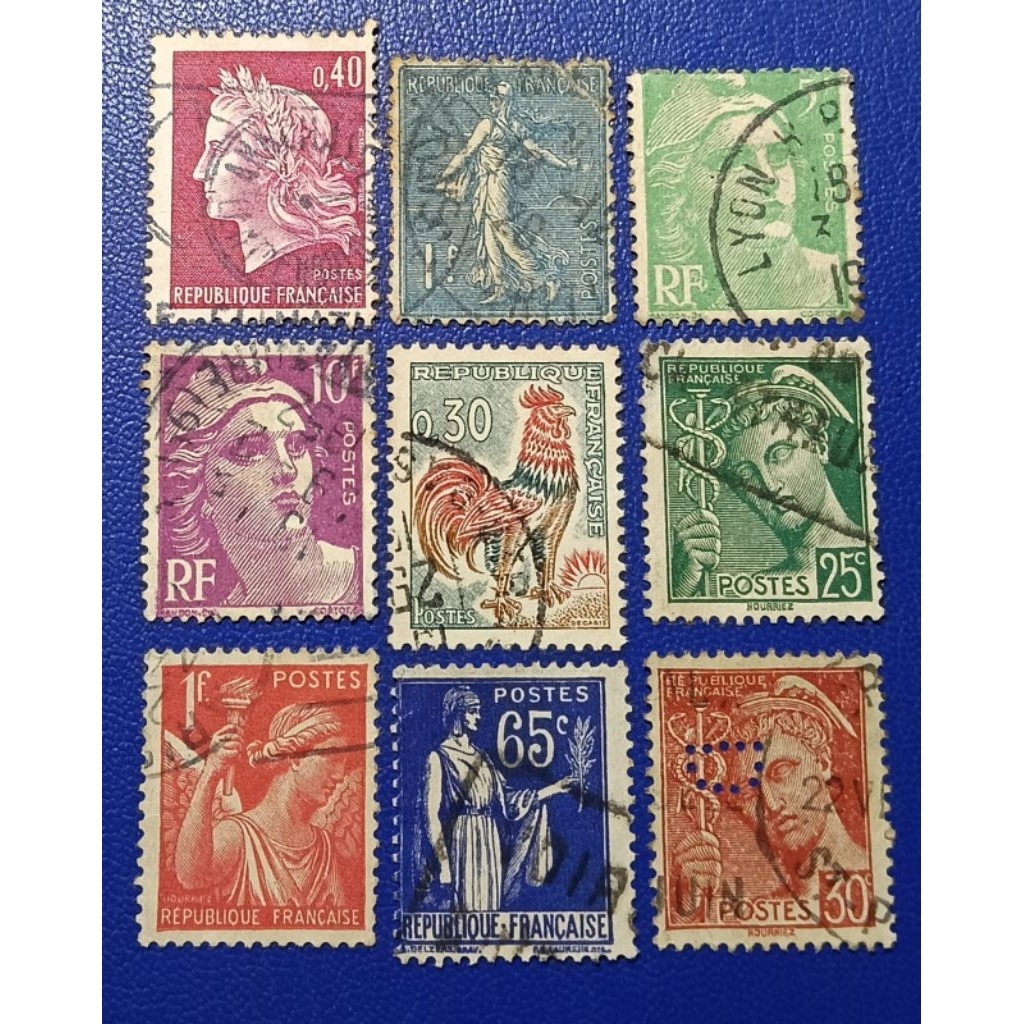 

Prangko Lawas LN Francaise Clasik Borongan 9 Keping