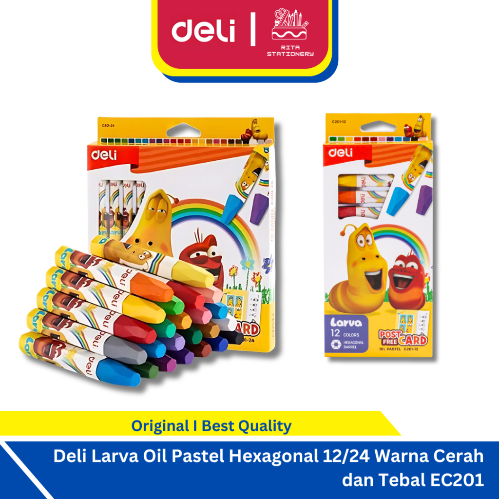 

Deli Larva Oil Pastel Hexagonal 12/24 Warna Cerah dan Tebal EC201