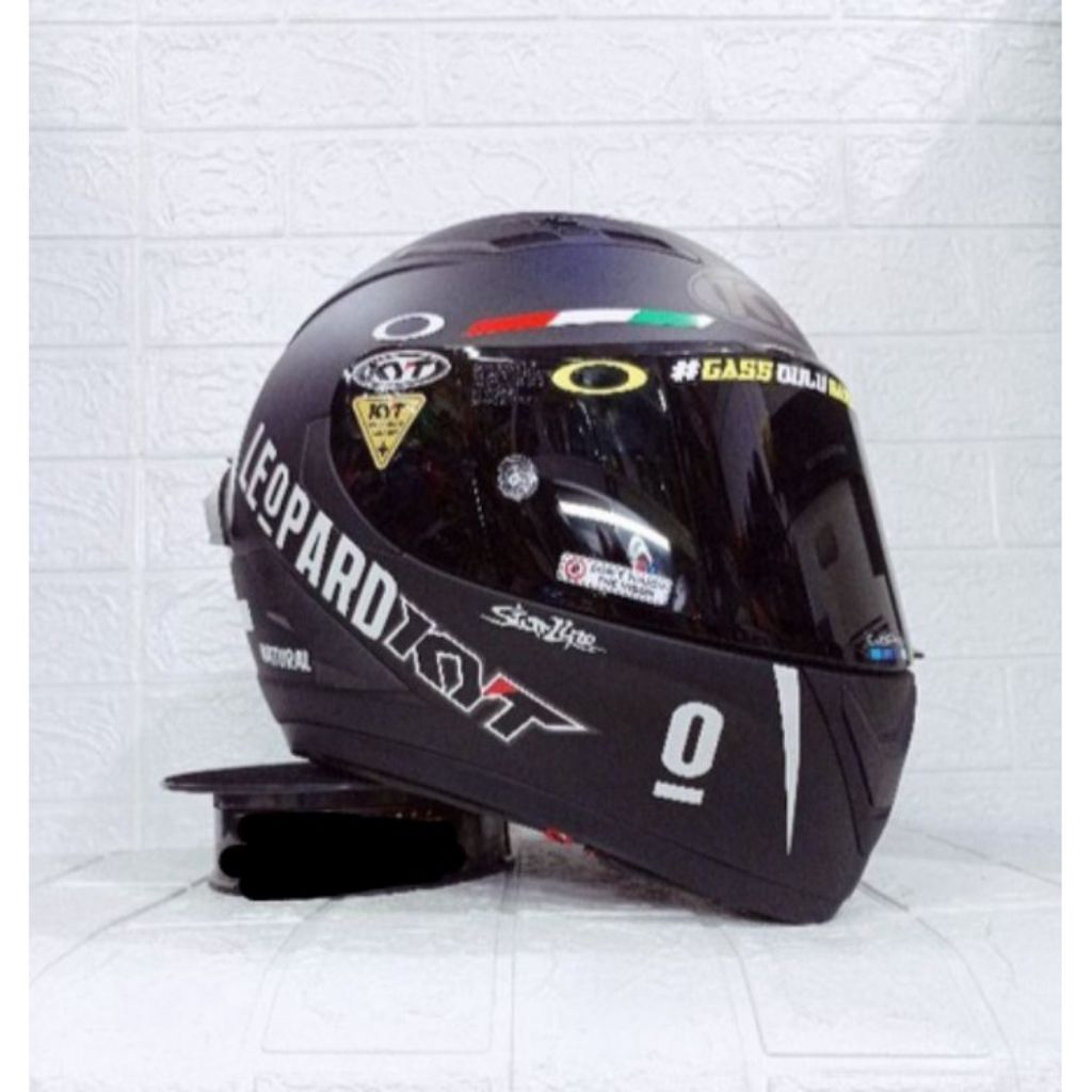 Helm Full Face KYT Falcon fr Paket Ganteng Leopard Original