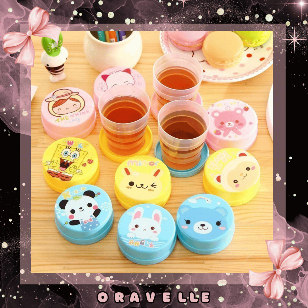 ORAVELLE | Gelas Lipat Plastik Portable / Gelas Lipat Traveling / Gelas Plastik Lipat / Gelas Lipat 