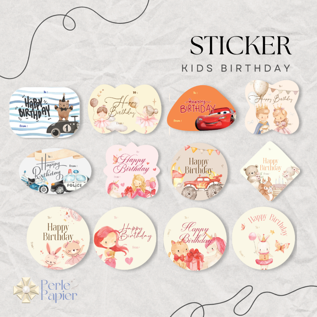 

Sticker Ulang Tahun Waterproof | Sticker Hampers Anak | Sticker Packaging | Sticker Birthday