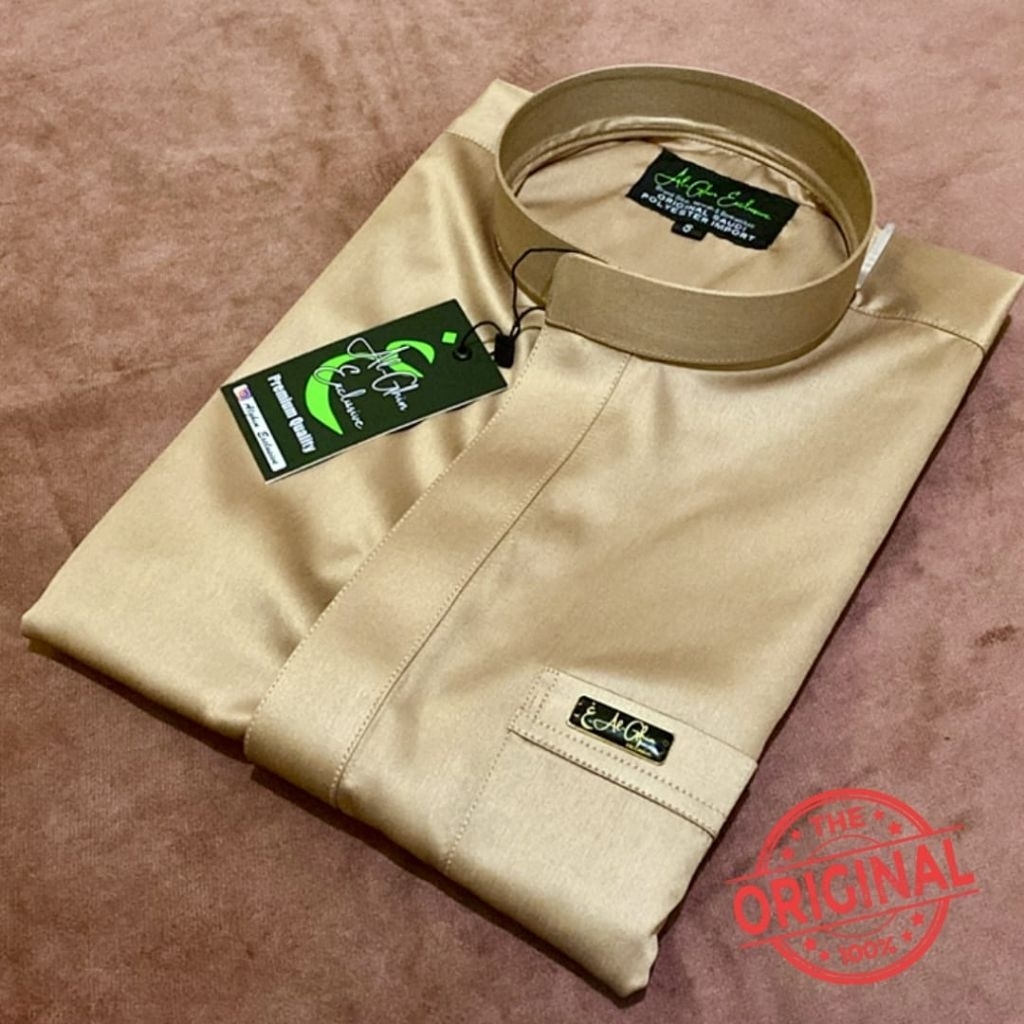 Baju Koko Lengan panjang putih polos dan kerah oblong , Koko atasan putih kain polyester, Baju polos