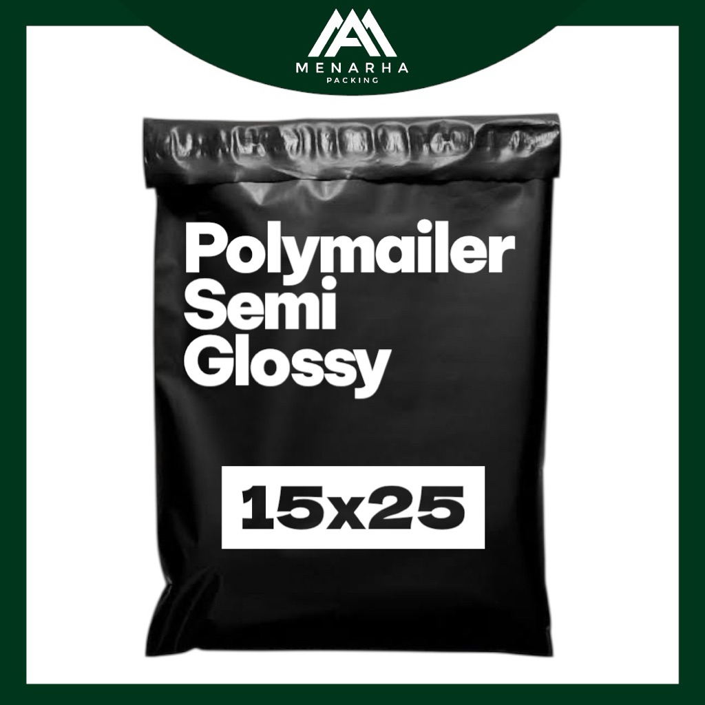 

Polymailer Hitam Kualitas Bagus Bahan Tebal & Kuat (Packing Online Shop) Ukuran 15x25