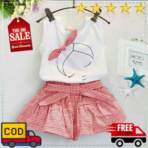 GENG SHOP-SETELAN BAJU SLEEP LADY ANAK PEREMPUAN CEWEK 1 2 3-4 TAHUN MURAH LUCU IMPORT ROK BAYI COD