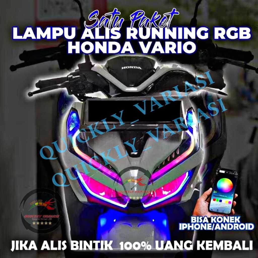 Satu Set Lampu Alis Running RGB Honda Vario 125 dan 150 gratis Devil Eye Led alis bluetooth rgb new