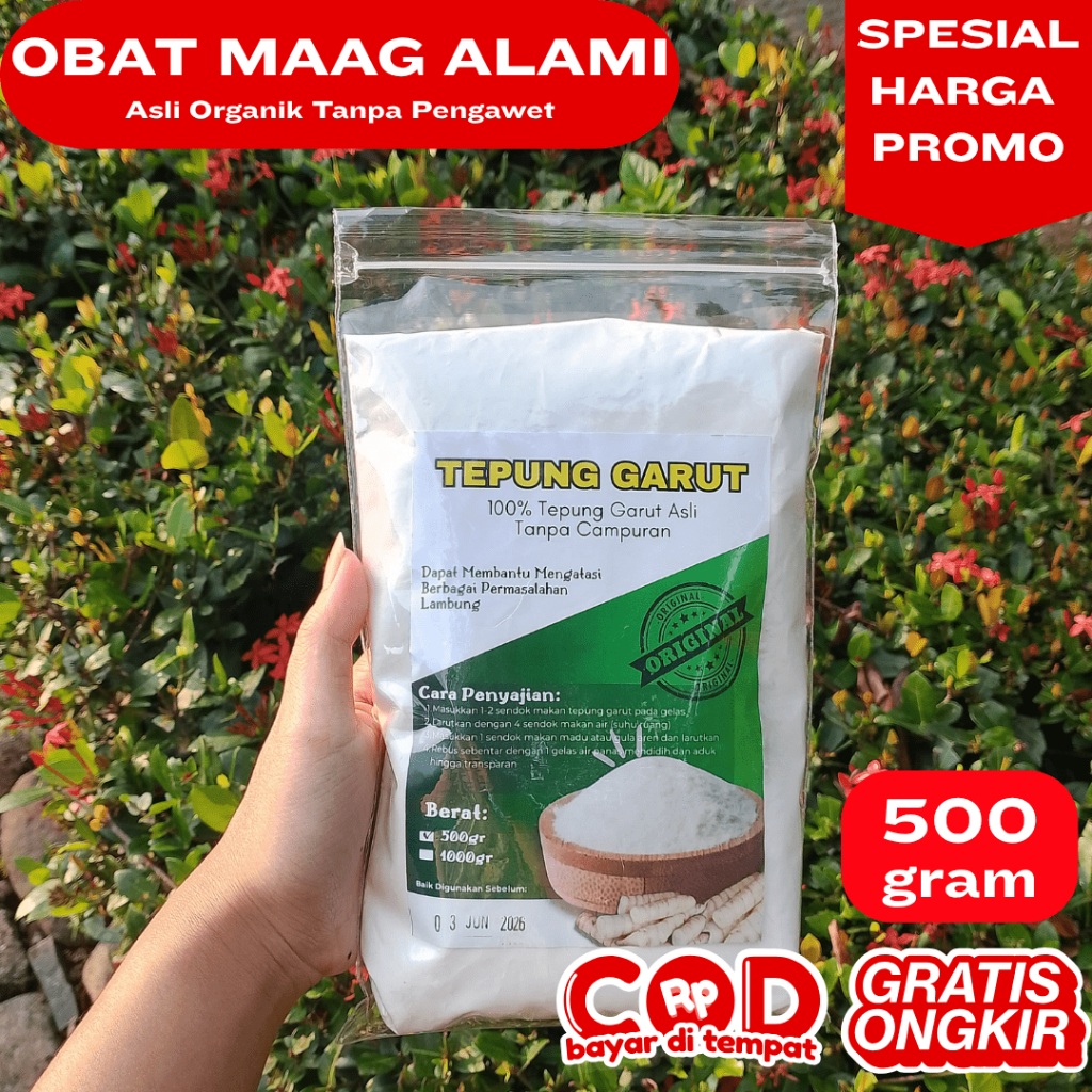 

Tepung Garut 500g / Tepung Pati Garut / Tepung Garut / Pati Garut / Jengkirut / Irut