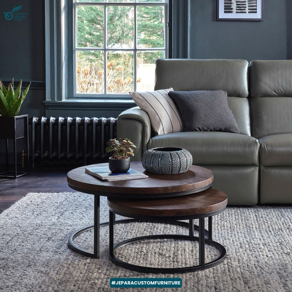 COFFE TABLE CUSTOM KAYU JATI+ BESI