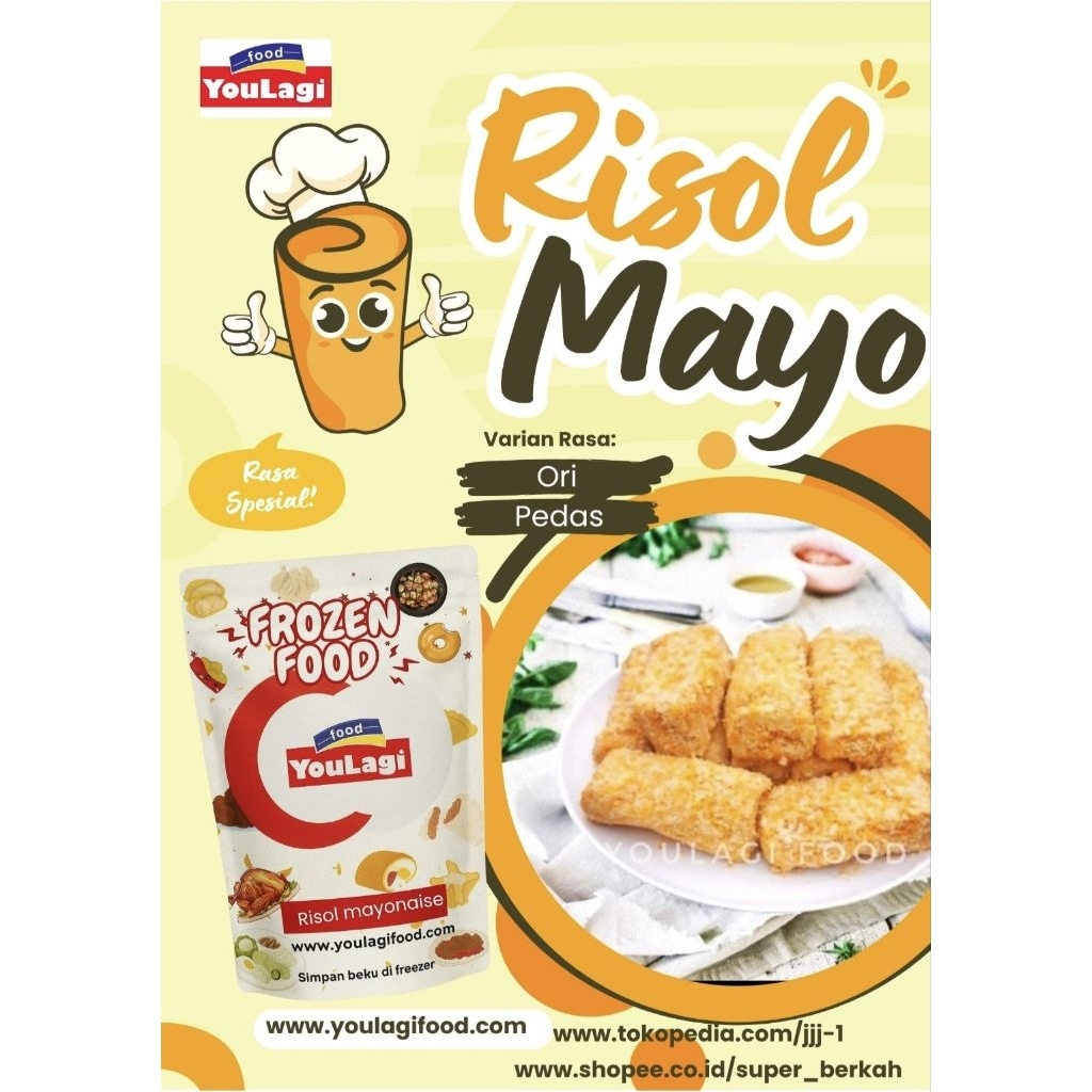 

Risol Mayonaise Beef Telur Frozen/Risol Mayo youlagi food/Risol Mentai/Risol mayonaoise Pedas frozen food