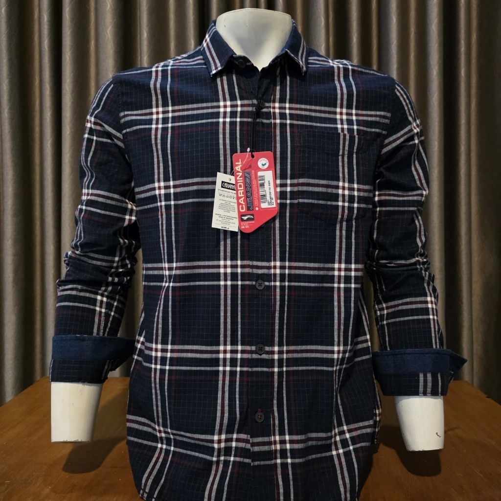 kemeja tangan panjang pria cardinal jeans
